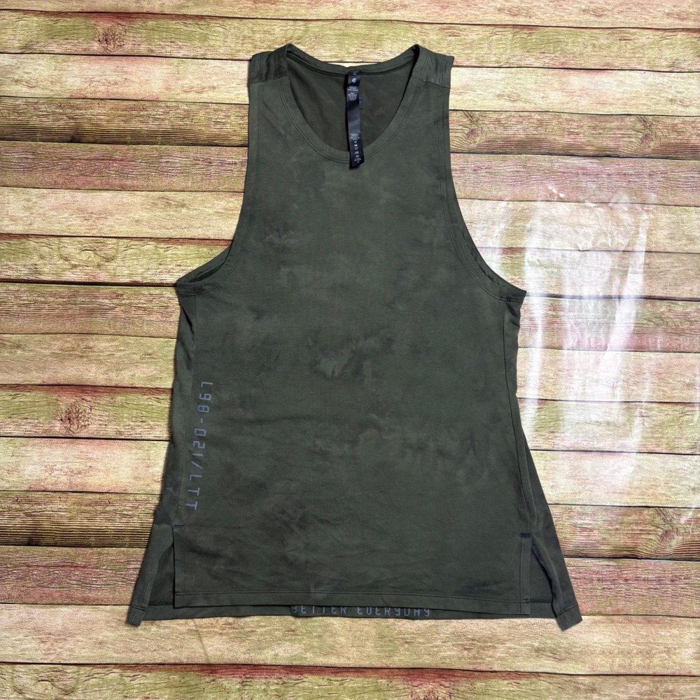 Lululemon License to Train Tank Top Olive Green Tie Dye XS L98-021/LTT